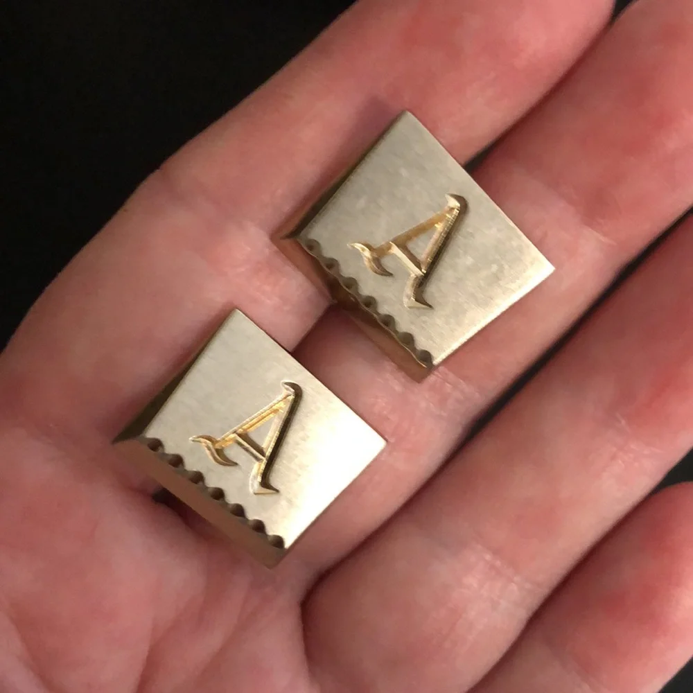 Vintage HICKOK Gold Initial 'A' Cufflinks